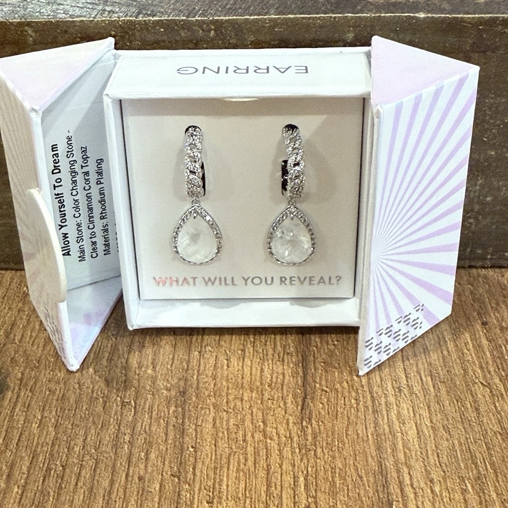 Bomb Party Mental Health Awareness Allow Yourself To Dream Earrings Clear NEW - Picture 2 of 4